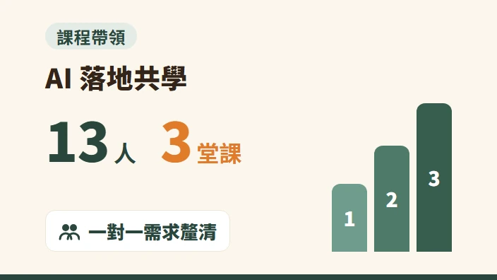AI 落地共學:13 人、3 堂課、一對一需求釐清